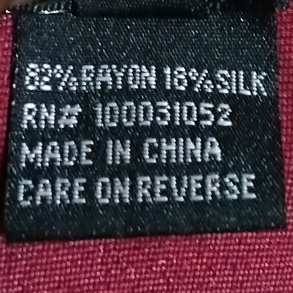 Citron Sz. 4X Rayon & Silk Mix Burgundy Velvet Burnout Button Down Tunic Blouse - Picture 16 of 16